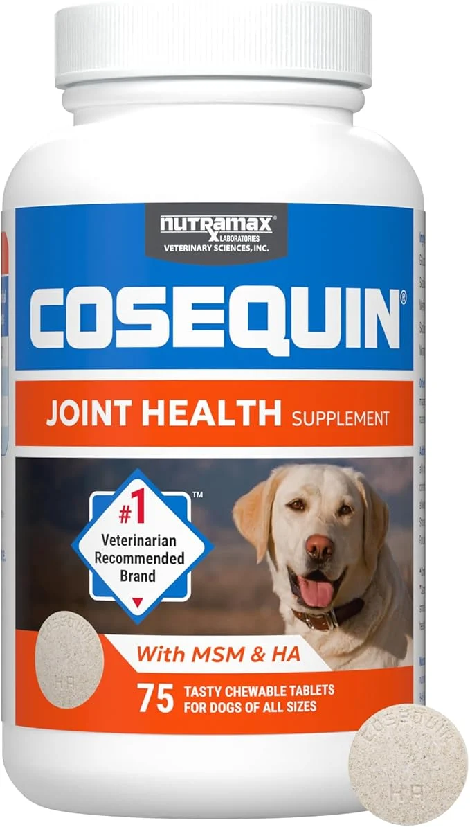 Selected Nutramax Cosequin for Dogs Joint Health Supplement Contains Glucosamine for Dogs Plus Chondroitin MSM and HA Supports Healthy Joints Chewable Tablets 75 CountAbout This Official