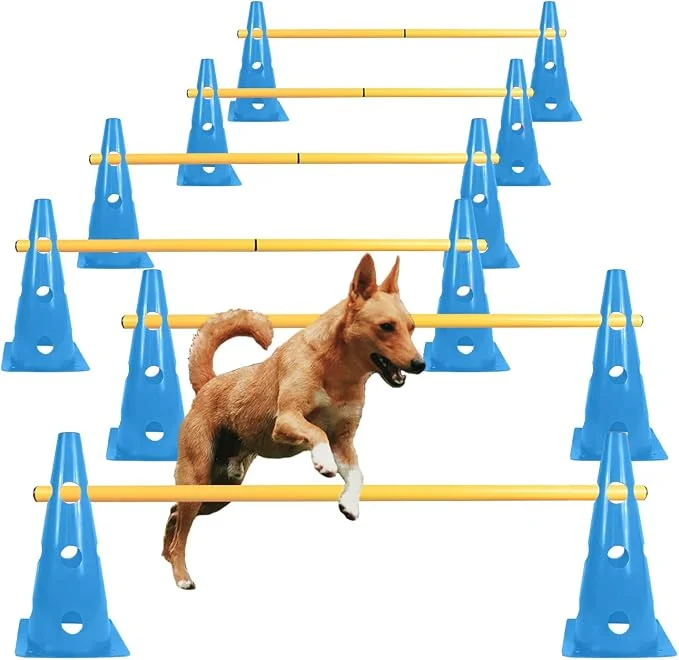 Versatile TNZMART Dog Agility Hurdle Cones Pet Jump Training Set Dog Agility Course Unique