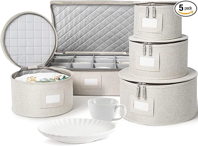 Trendy storageLAB China Storage Containers Containers for Organizing Hard Shell Case Felt Plate Dividers Moving Supplies Storage Box Wine Dishes Glasses Storage Charger Plates Storage ContainersAbout ThisOverview Powerful