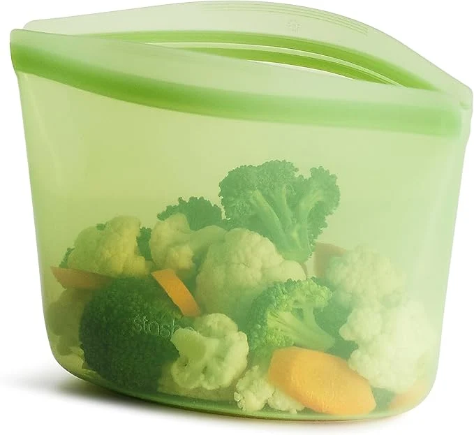 Stasher Premium Silicone Reusable Food Storage Bowl Green Microwave Sous Vide Dishwasher Oven and zer Safe BPA Leak- Eco-friendly 4-Cup BowlAbout ThisOverview Flexible