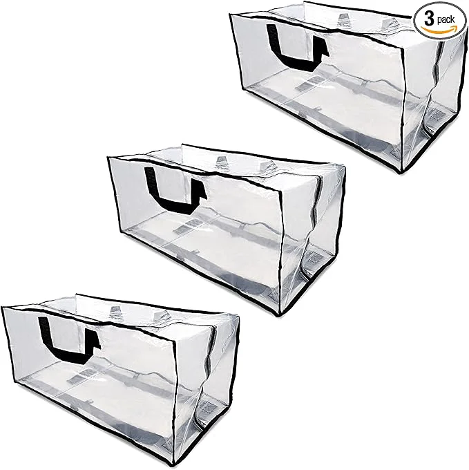 Reusable ZENPAC Clear Blanket Storage with Handles Zippered Plastic Bags Heavy Duty Waterproof for Packing Clothes Linens Comforters 27x12x13.75 3 PackAbout ThisOverview Natural