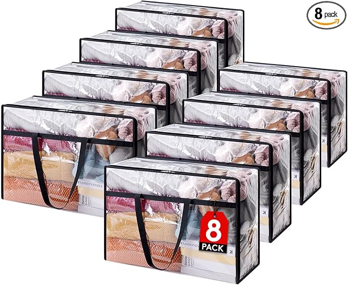 Classic Lifewit 8 Pack Clear Clothes Storage Bags 60L Plastic Blanket Storage Bag Vinyl Foldable Moving Bags with Zipper Closet Organizers and Storage Containers for Bedding Duvet ComforterAbout ThisOverview Top-Quality