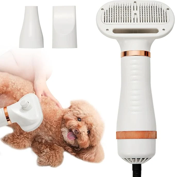 Fast 3-in-1 Pet Hair Dryer Brush for Dogs Cats Portable Dog Hair Blower Slicker Brush Adjustable Temp Low Middle High Overheat ProtectionAbout ThisOverview Next-Generation