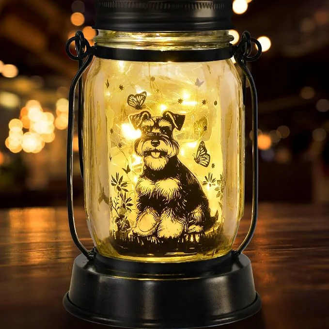 Environmentally Friendly kyoryuger Schnauzer Gifts for Women Men Schnauzer Solar Lanterns Dog Mom Certified