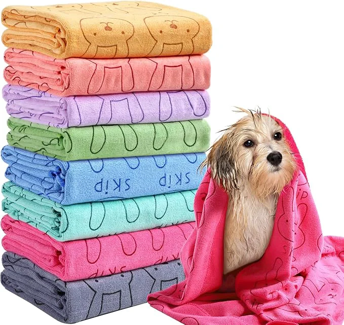 Quality Peryiter 8 Pcs Dog Drying Towels Bulk 55'' x 28'' Pet Grooming Absorbent Microfiber Dog Bath Towels Quick Drying Puppy Bathing Towel for Small Medium Large Cats Pets Bathing Grooming Colorful About ThisOverview Sophisticated