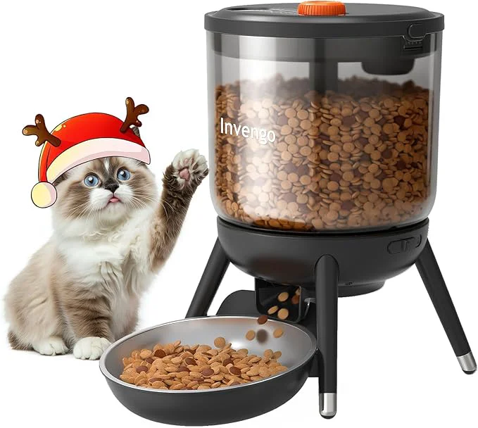 Carefully Designed Automatic Cat Feeder with Timed Food Dispenser One-Touch Feeding Dual Power Supply Anti-Bug Design Visible 3L Hopper – Automatic Pet Feeder for Cats and Small DogsAbout ThisOverview Fashionable