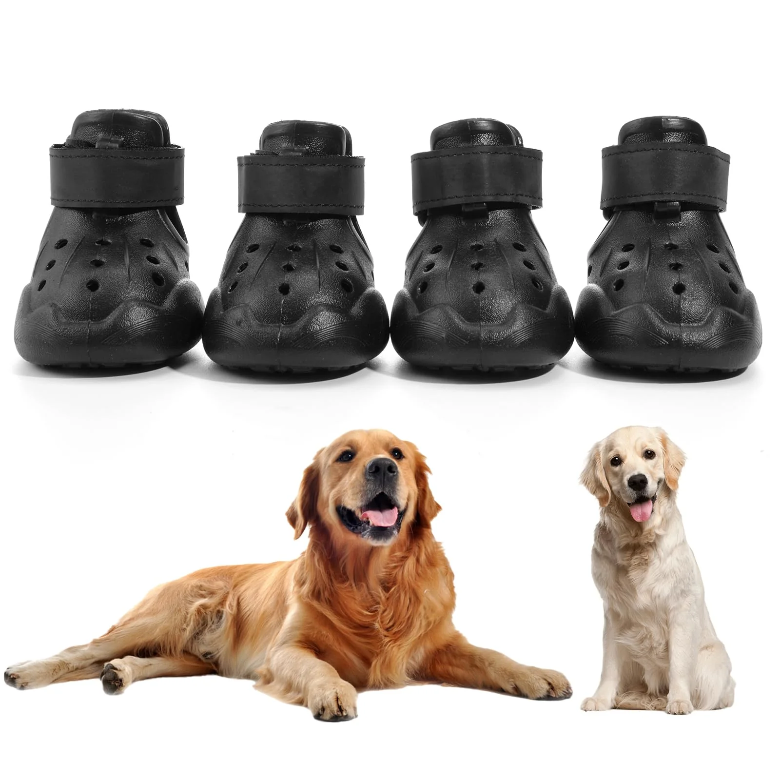 Easy-to-Use DOGOYS Dog Shoes - Non-Slip Waterproof Boots for Hot Pavement Snow Outdoor Adventures Adjustable Straps Rugged Soles Long-Lasting
