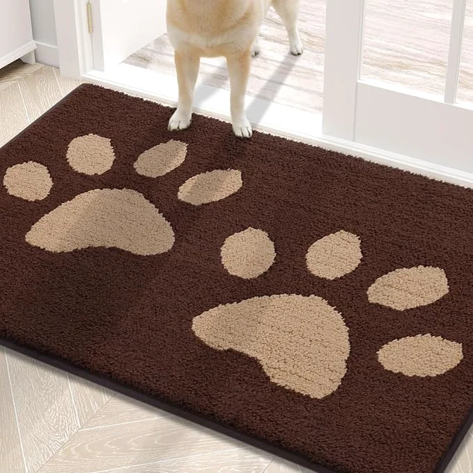 Fine Buganda Dog Door Mat for Muddy Paws Absorbent Dirt Trapper Washable Indoor Practical