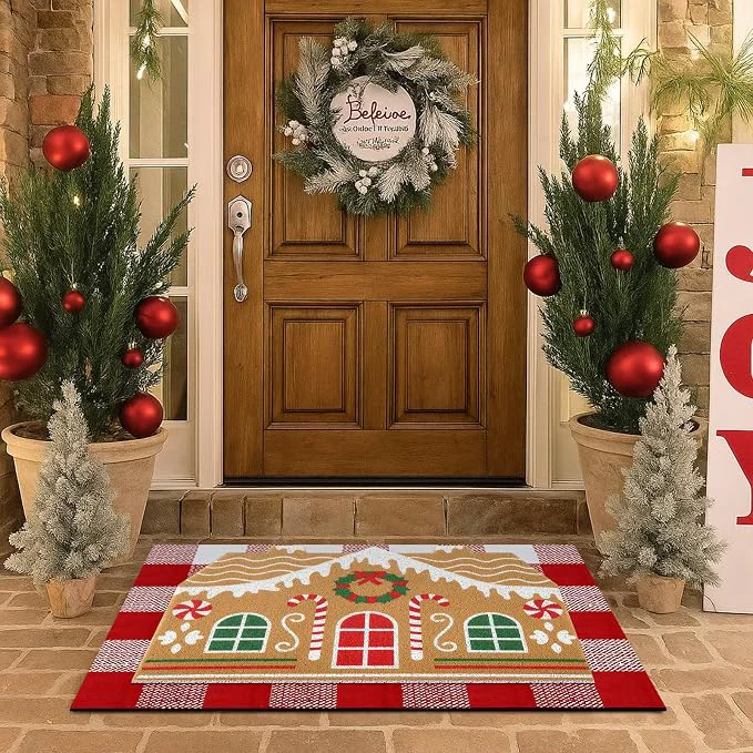Soft Tinideya 2 Pcs Door Mat Welcome Non Slip Coir Mats Floor Layering Doormats Quality
