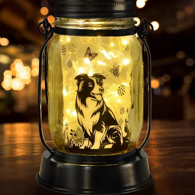 Easy-to-Use Border Collie Gifts for Women Men Border Collie Solar Lanterns Dog Mom Birthday Prestigious