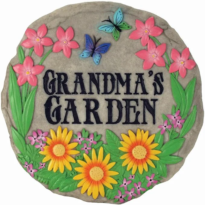 Clean Spoontiques - Garden Décor - Grandma s Garden Stepping Stone - Decorative Stone Convenient