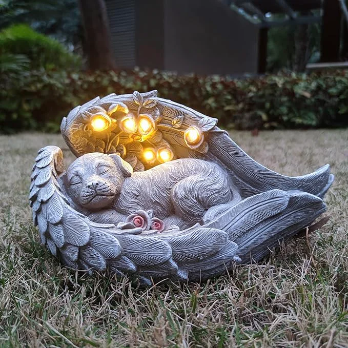 Next-Generation Solar Dog Garden Statues Outdoor Décor- Dog Figurines Solar LED Light Lawn Luxury