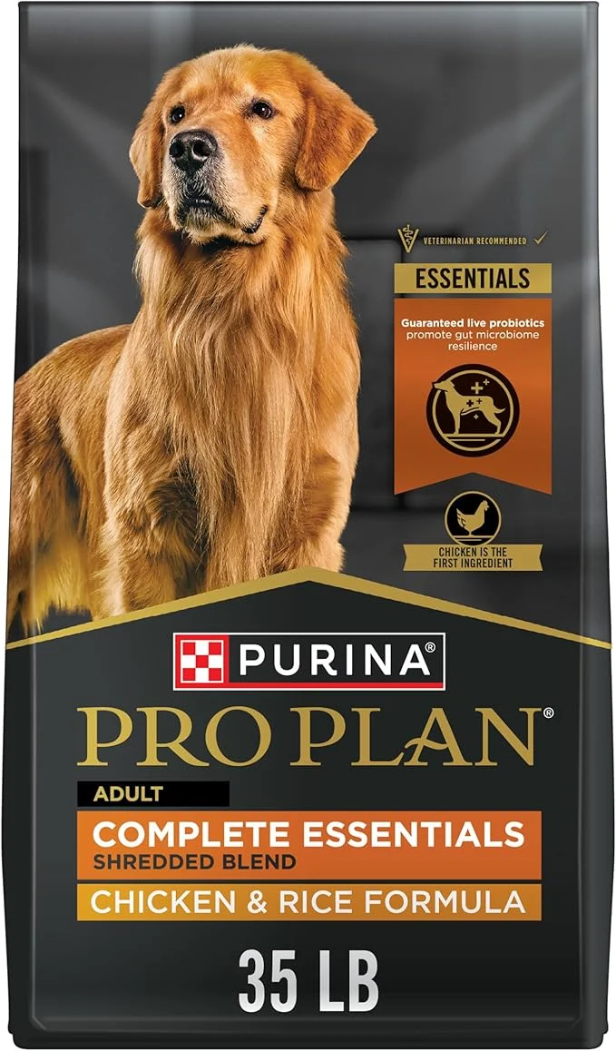 Soft Purina Pro Plan Complete Essentials Shredded Blend Chicken and Rice Dog Food Dry Formula with Probiotics for Dogs - 35 lb. BagAbout This High-End