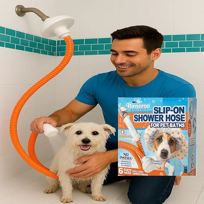 Convenient Rinseroo Dog Shower Attachment Hose – Slip-On Pet Sprayer Elegant