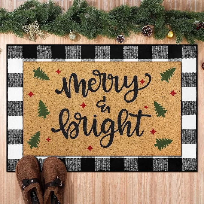 Soft Tinideya 2 Pcs Door Mat Welcome Non Slip Coir Mats Floor Layering Doormats Reliable