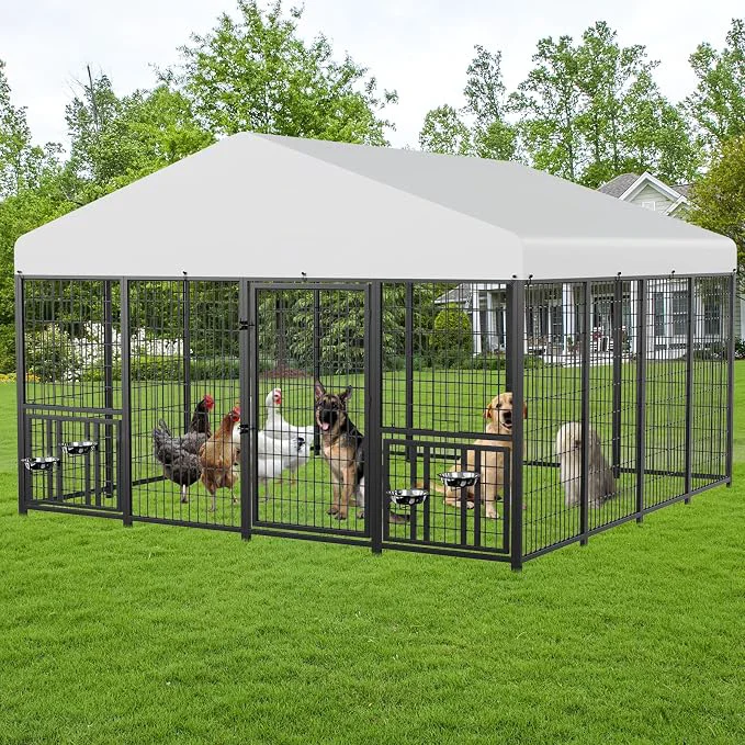 Classic ROOMTEC Large Dog Kennel Outdoor Pet Pens Dogs Run High-Quality