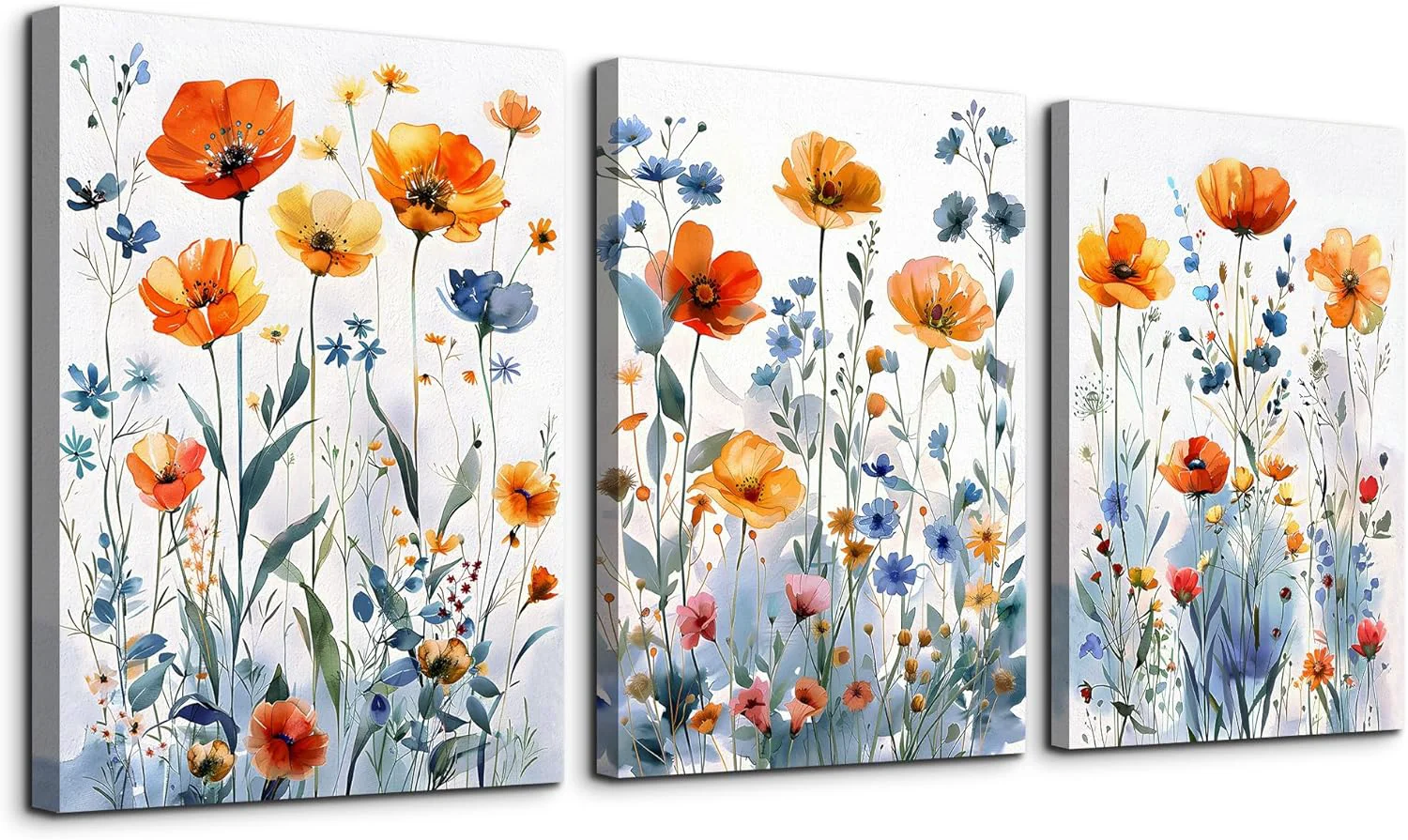 Smart TTHYUEWS Large Canvas Wall Decor for Living Room Boho Wall Art for Bedroom Wall Decorations For Kitchen Family Room Wall Pictures Artwork Flowers Watercolour Paintings Modern Home Decor 3 Pieces Classic