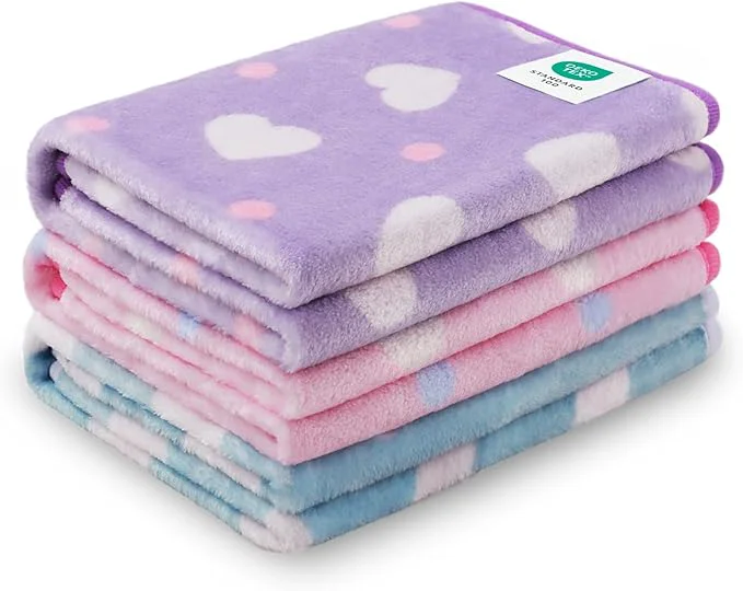 Pure 1 Pack 3 Blankets Super Soft Cute Dot Pattern Pet Blanket Flannel Throw Reliable