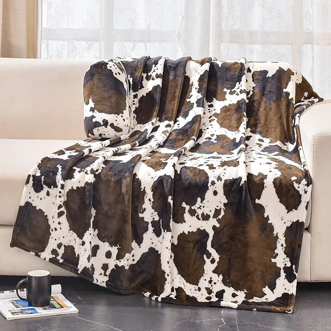 Exceptional Bnuitland Cow Print Throw Blanket Responsible