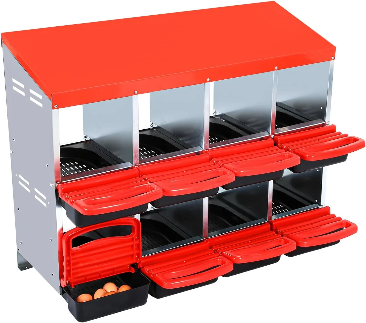 Reusable Chicken Nesting Box 8 Hole 2 Layer Hen Nest Box Roll Away Eggs Laying Box Cleanable Pull Out Hen Roosting Box Expertly Made