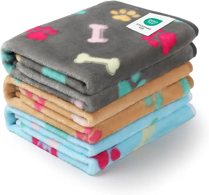 Quality Luciphia 1 Pack 3 Blankets Fluffy Premium Fleece Pet Blanket Flannel Paw User-Friendly