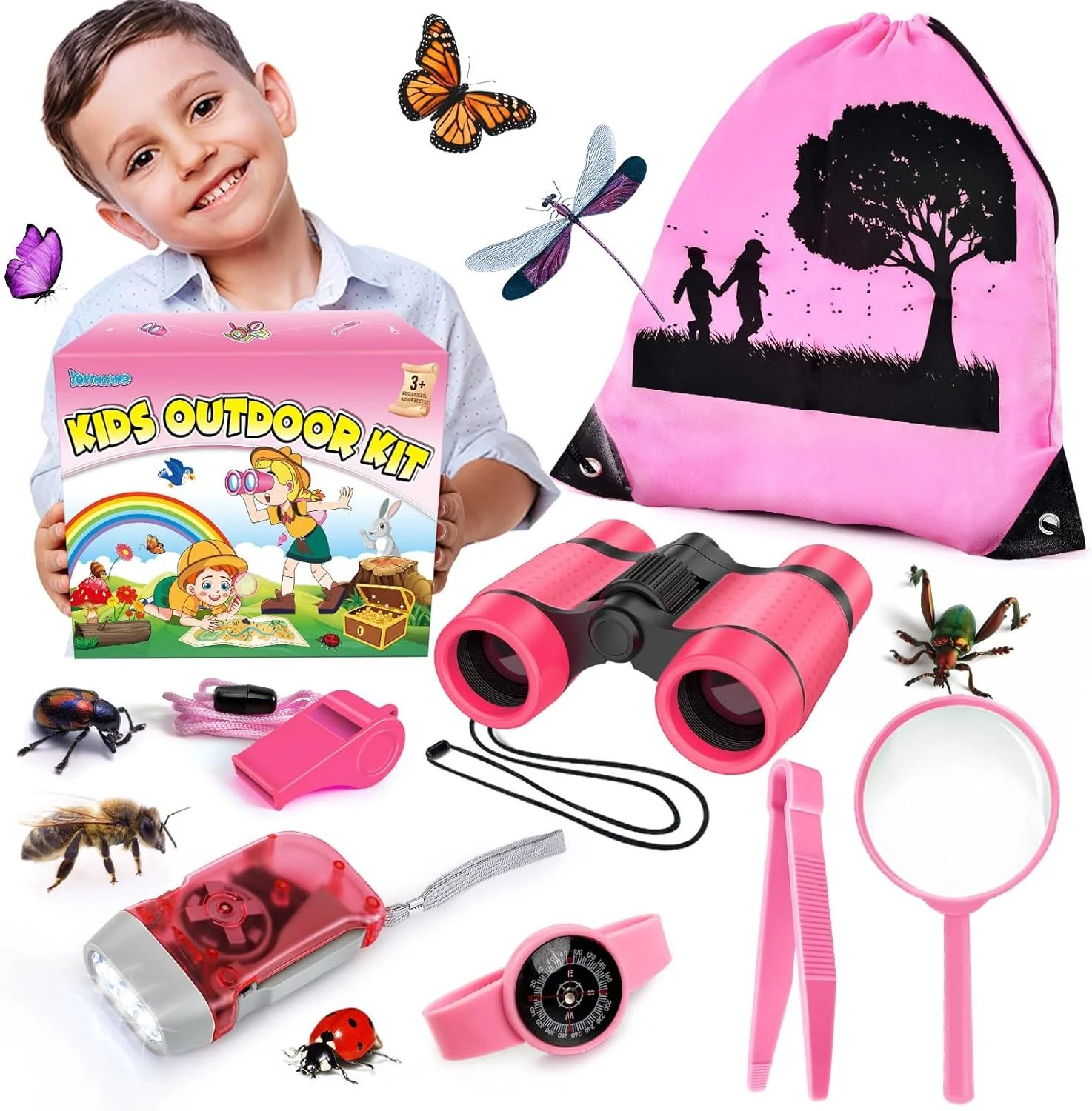 Artisan Kids Explorer Kit Bug Catcher Kit Camping Gear for Kids Outdoor Exploration Set with Backpack Binoculars I Outdoor Adventure Toys for Boys Girls 3-12 Organic