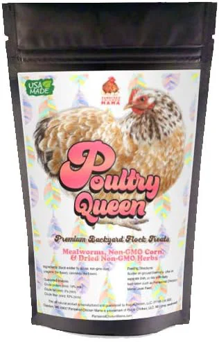 Comfortable Pampered Chicken Mama Non-GMO Mealworm Corn Flax Herb Treat for Backyard Chickens Healthy Layer Feed Supplies for Pet Chickens Poultry Queen Treat for Hens 20 pounds Consistent