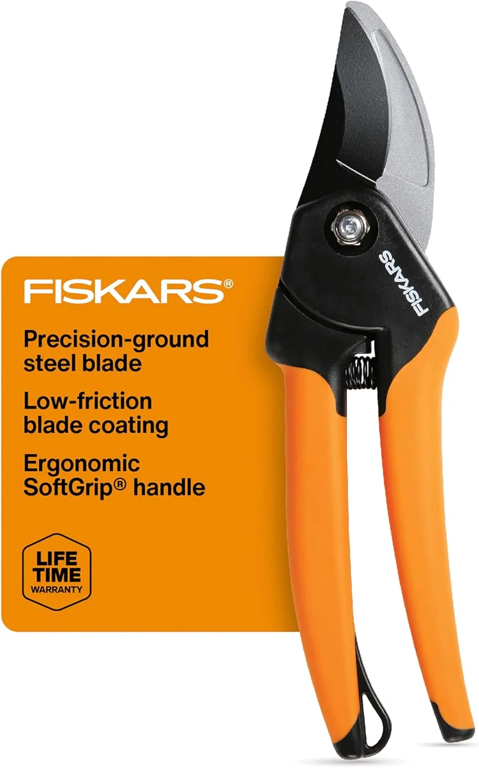 Eco-Friendly Fiskars Bypass Pruning Shears 5 8-Inch Cut Capacity SoftGrip Hand Pruner for Small Hands Blade Stays Sharp Through Heavy Use with Rust Resistant Low-Friction Coating Durable