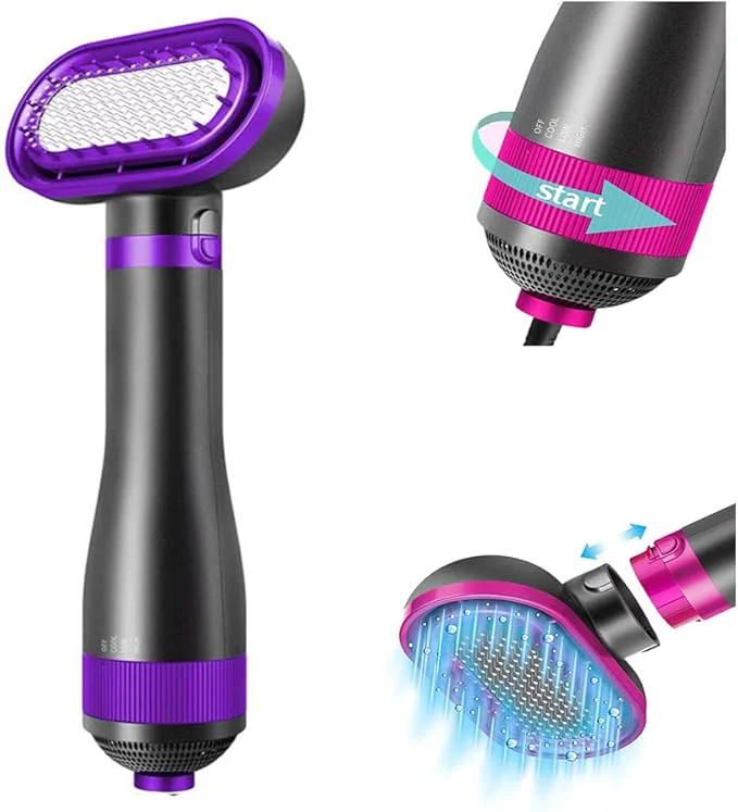 Organic Pet Hair Dryer 2-in-1 Dog Hair Blower with Brush 3-Modes Blow Professional Home Grooming Drying for Small Large Cat Puppy PurpleAbout ThisOverview Excellent