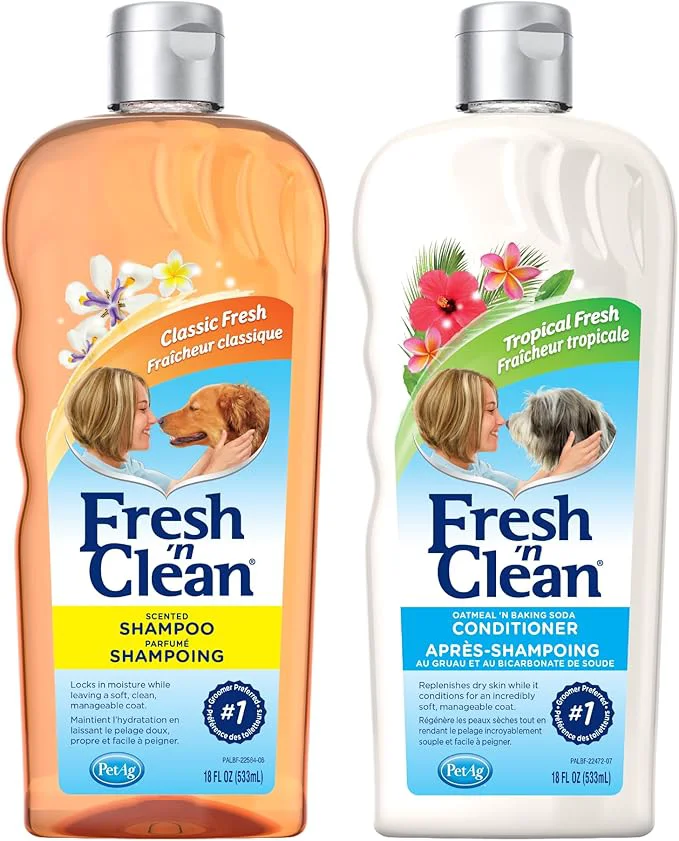 Optimized PetAg Fresh n Clean Scented Shampoo Classic Fresh Scent 18 oz Oatmeal n Baking Soda Conditioner Tropical Breeze Scent 18 oz About ThisOverview Lightweight