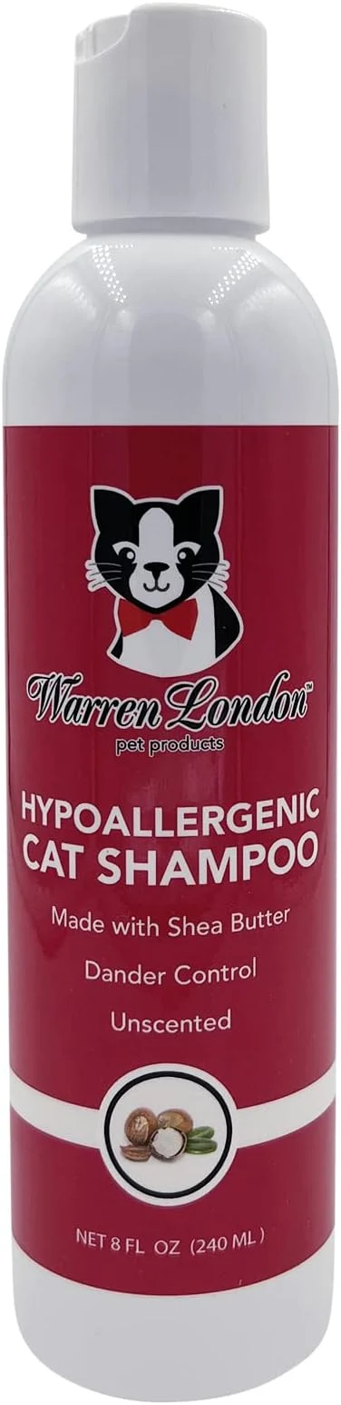 Healthy Warren London Hypoallergenic Cat Shampoo Conditioner – Unscented 8 oz Shea Butter Moisturizes Dry Skin Reduces Dandruff Soap- 2-in-1 for Dander Allergy Control Made in USAAbout ThisOverview Professional