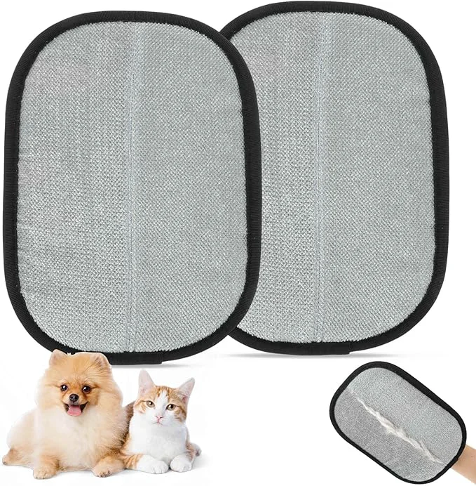 Unique Pet Hair Remover Gloves Advanced Static-Adhesive Pet Hair Removal Gloves Reusable Cat Dog Hair Remover Mitt Pet Grooming Glove for Shedding 2 PCSAbout This Fashionable