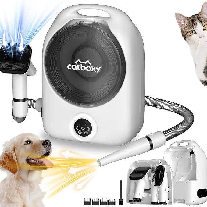 Environmentally Friendly Dog Grooming Vacuum and Pet Dryer 5-in-1 Dog Grooming Kit for Shedding Low Noise Doggie Hair Blow Dryer 2.5L Canister for Cat Vacuum Groomer Portable Pet Trimmers for Dogs WhiteAbout ThisOverview Luxury