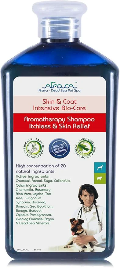 Genuine Arava Natural Medicated Dog Shampoo – Anti Yeast Anti Itch Dog Shampoo - Healthy Skin Coat - First Aid in Hot Spots Ringworm Scrapes Abrasions Dermatologic Infections - 400ml 13.5 fl ozAbout ThisOverview Top-Quality