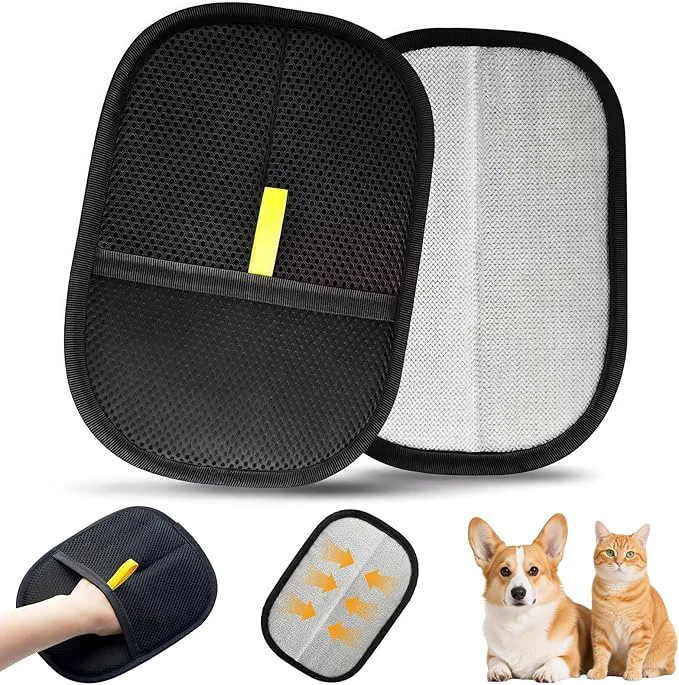 Refined Electrostatic Pet Hair Removal Gloves for Dogs Cats - Reusable Grooming Mitts Remove Hair from Furniture Carpets Car Seats ClothesAbout ThisOverview Original