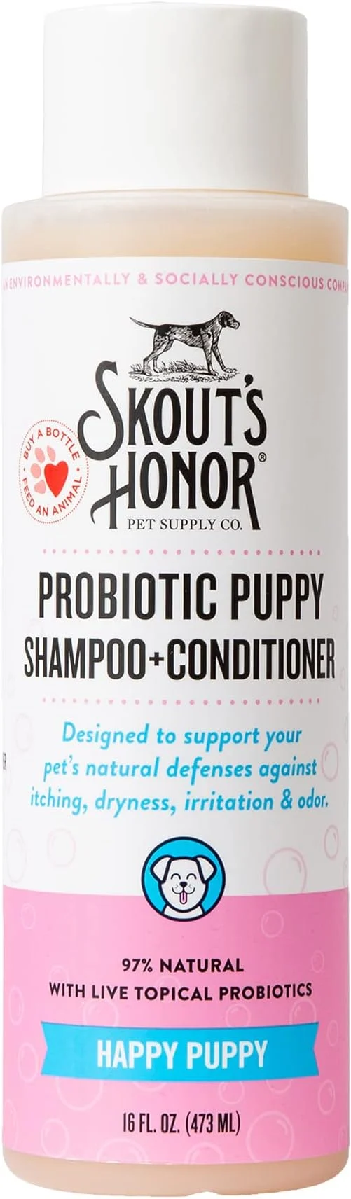 Crafted Skout's Honor Probiotic Dog Shampoo Conditioner with Avocado Oil Omega-3s 97 Natural Paraben Sulfate- Cruelty- 16oz Happy PuppyAbout ThisOverview Luxury