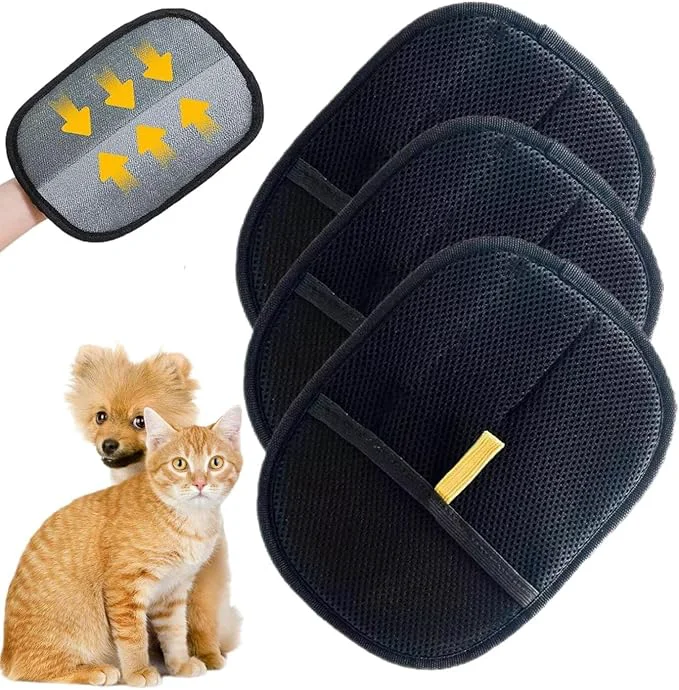 Recyclable Pet Hair Removal Glove for Cats Dogs Electrostatic Grooming Gloves for Pet Hair Reusable Double Sided Static Hair Remover for Couch Furniture Carpet Car Seat 1 PCS About This Eco-Friendly