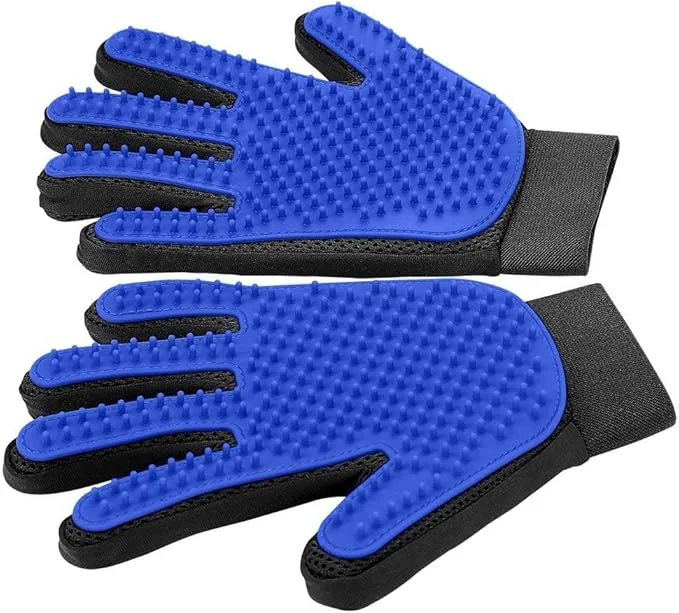 Casual Upgrade Efficient Pet Hair Remover Gloves - Gentle Shedding Brushes for Dogs Cats Horses with Long and Short Hair - 1 Pair Blue About ThisOverview Professional