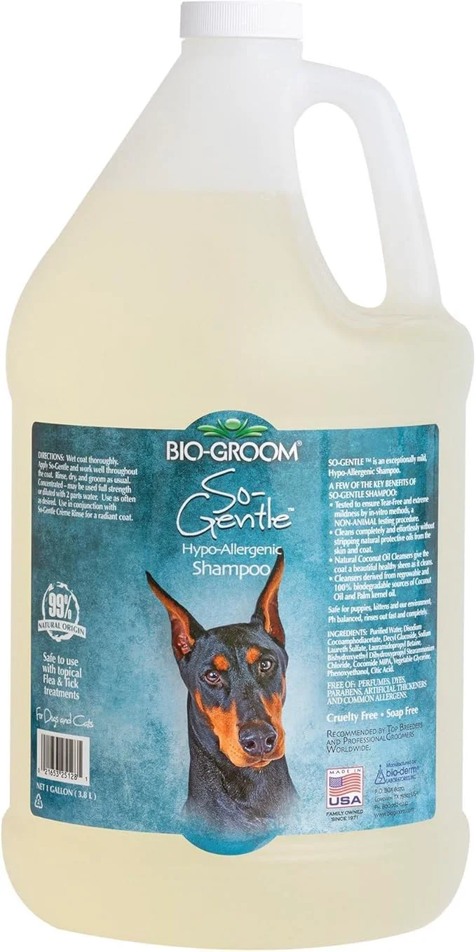 Reliable Bio-Groom So-Gentle Hypoallergenic Dog Shampoo - Tearless Cat Dog Bathing Supplies Puppy Shampoo for Gentle Skin Cruelty- Made in USA Tear- Dog Products - 1 GallonAbout ThisOverview Consistent