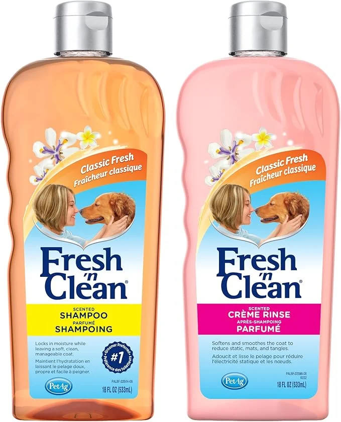 Expertly Made PetAg Fresh n Clean Scented Shampoo Classic Fresh Scent 18 oz Fresh n Clean Scented Creme Rinse Conditioner Classic Fresh Scent 18 oz About ThisOverview Artisan