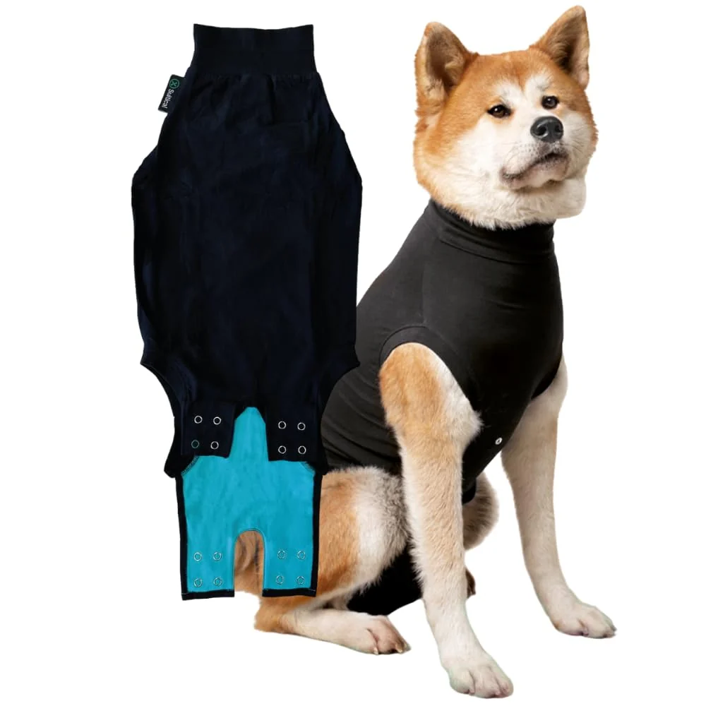 Recyclable Suitical Recovery Suit for Dogs – Clip-Up Post-Surgery Dog Suit XXL Black Healthy