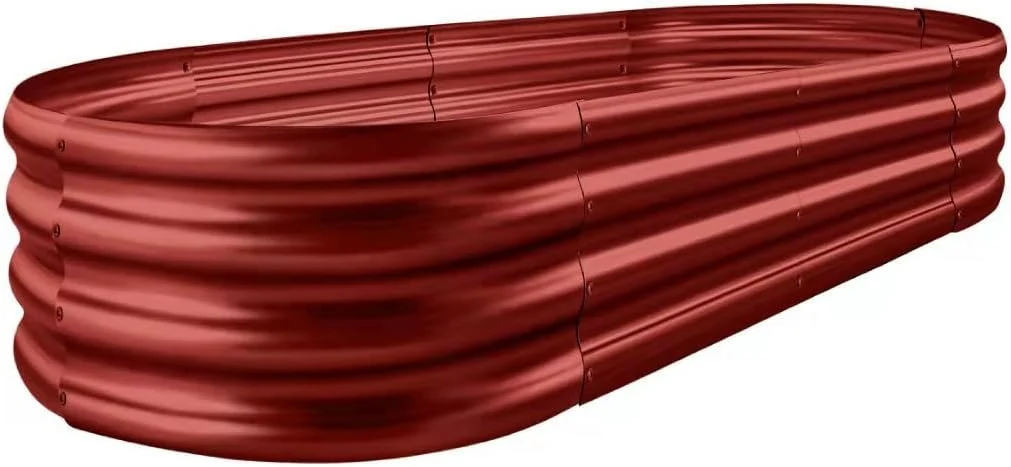 User-Friendly Land Guard Galvanized Raised Garden Bed Kit Planter Boxes Outdoor Oval Large Metal Beds for Vegetables Brown …… Long-Lasting