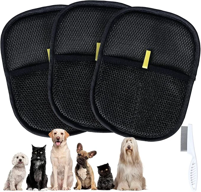 Smart Pet Hair Removal Gloves Electrostatic Pet Hair Grooming Gloves for Cat Dog Reusable for Couch Clothing Furniture Carpet Bed Curtain - 2 PCSAbout This Organic