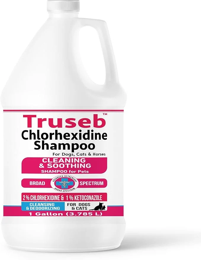 Powerful Truseb Topical Ketoconazole and Chlorhexidine Shampoo for Dogs Cats Horses Pleasantly Scented with a Cucumber Melon Scent with Aloe Ketoconazole Chlorhexidine Shampoo 1 Gallon About ThisOverview Crafted
