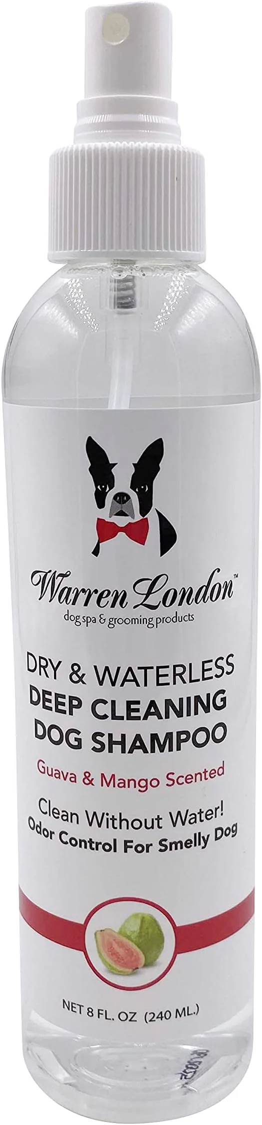 Fast Warren London Waterless Dog Shampoo 8 oz – Guava Mango No-Rinse Dry Shampoo Spray Instant Deodorizer for Smelly Pets Itch Relief Dye- Cruelty- Made in USAAbout ThisOverview Elegant