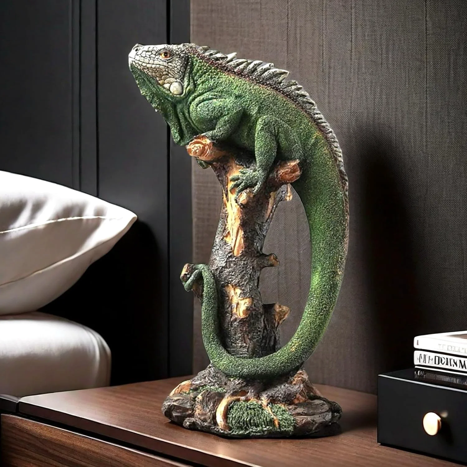 Exclusive 14 Inch Lizard Statue Resin Sculpture Decor Figurines for Home Decor Accents Living Room Bedroom Office Decoration - Animal Sculptures Collection for Lizard Lovers Premium