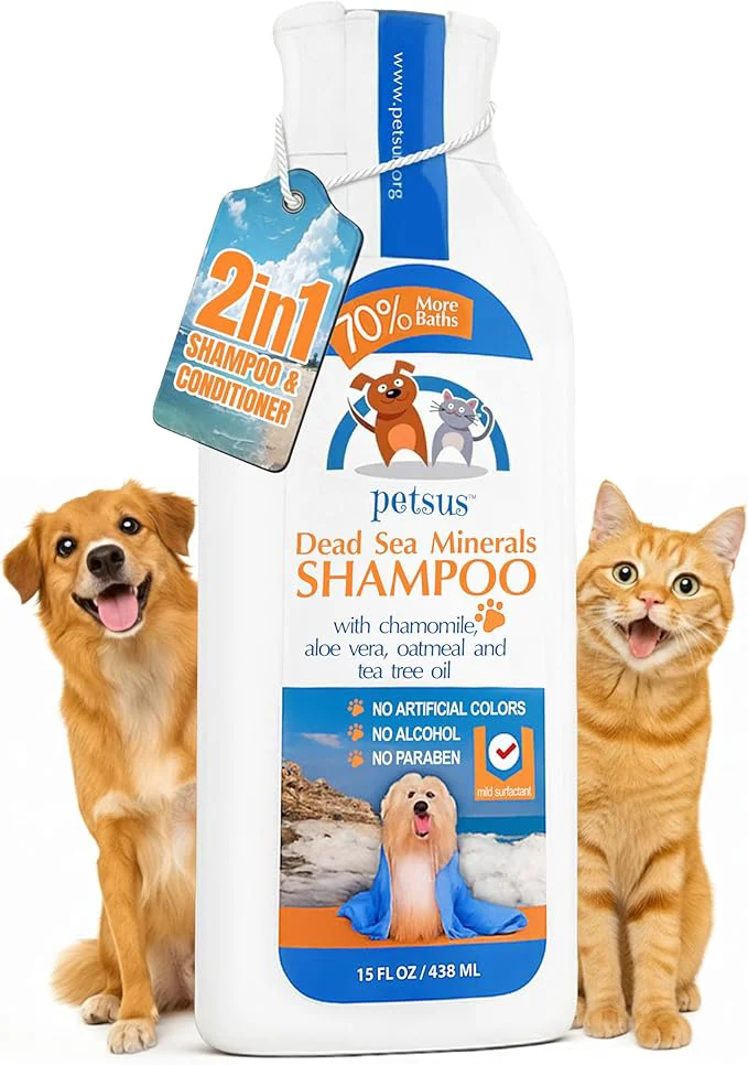Premium Oatmeal Dog Cat Shampoo and Conditioner – Hypoallergenic Wash for Sensitive Itchy Skin – Natural Detangler and Deshedding Formula with Aloe Vera Tea Tree Oil – 15 fl ozAbout ThisOverview Detailed
