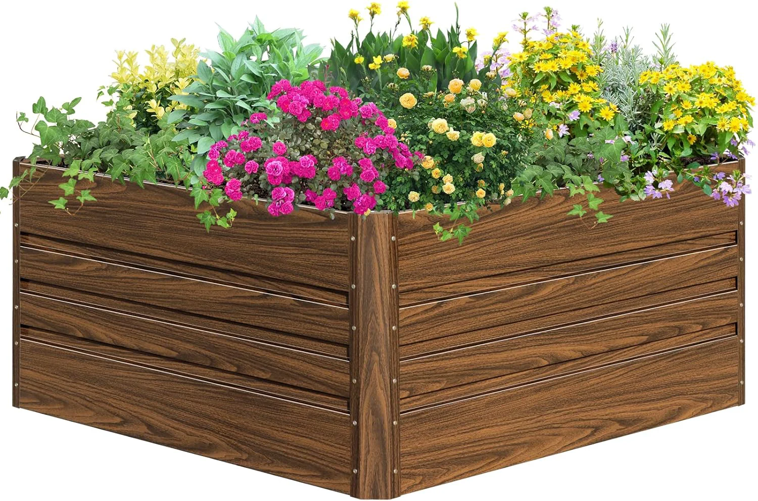 Long-Lasting SnugNiture Galvanized Raised Garden Bed 4x4x2FT Outdoor Large Metal Planter Box Steel Kit for Planting Vegetables Flowers Fine