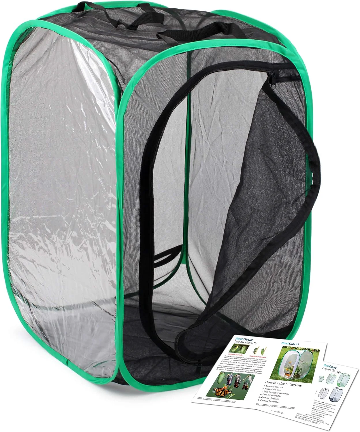 Sustainable RESTCLOUD Insect and Butterfly Habitat Cage Terrarium Pop-up 23.6 Inches Tall Casual