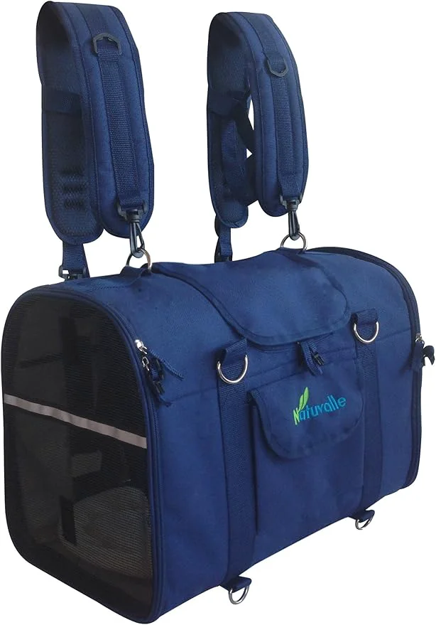 Crafted 6-in-1 Sturdy Pet Carrier Backpack Front Pack Shoulder Bag Pet Hand Bag Car Seat Crate Soft-Sided pet Carrier Small Animal Travel Carrier Airline Size Small for Pets 14-16 LongAbout ThisOverview Next-Generation